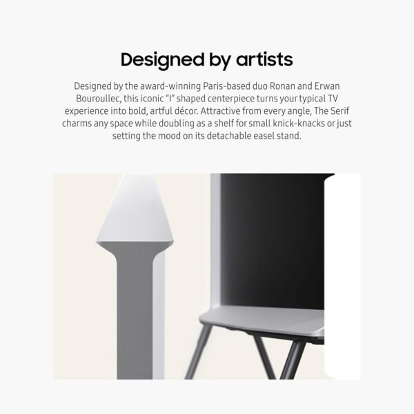 Samsung 43-Inch Class QLED 4K The Serif LS01D Series Quantum HDR Smart TV with 360 L-Shape Design, Anti-Reflection Matte Display, Detachable Easel Stand, Alexa Built-in (QN43LS01D, 2024 Model) - Image 3