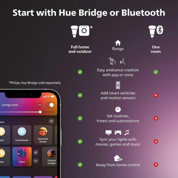 Philips Hue Play Gradient 65" Smart TV Light Strip, Flowing Color-Changing LED Strip Lights, Multicolour TV Backlight Sync with Music and Gaming, Requires Bridge & Sync Box, Control with App and Voice - Image 2