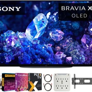 Sony XR42A90K Bravia XR A90K 42 inch 4K HDR OLED Smart TV Bundle with Premiere Movies Streaming + 37-100 Inch TV Wall Mount + 6-Outlet Surge Adapter + 2X 6FT 4K HDMI 2.0 Cable