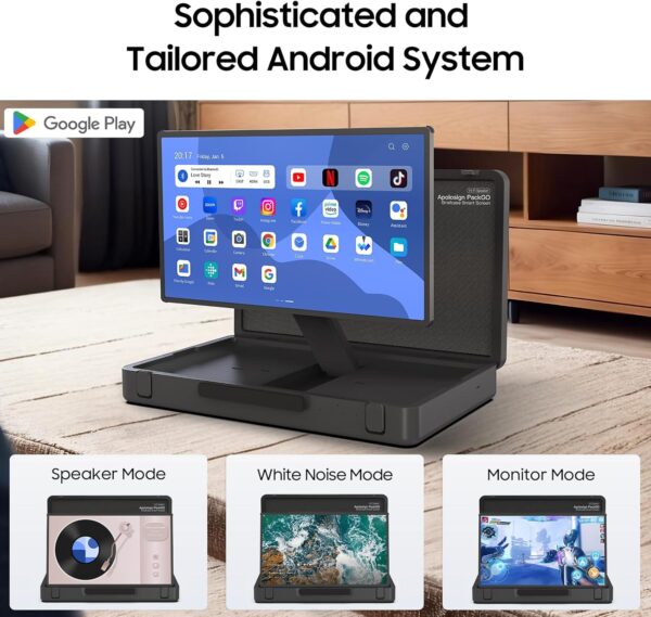 apolosign packgo 27-Inch Portable Entertainment System, Compact Suitcase Design Smart TV, Android OS, Bluetooth 3D Speakers, Built-in Battery 6H, Briefcase Screen Perfect for Travel & Parties (Gray) - Image 2