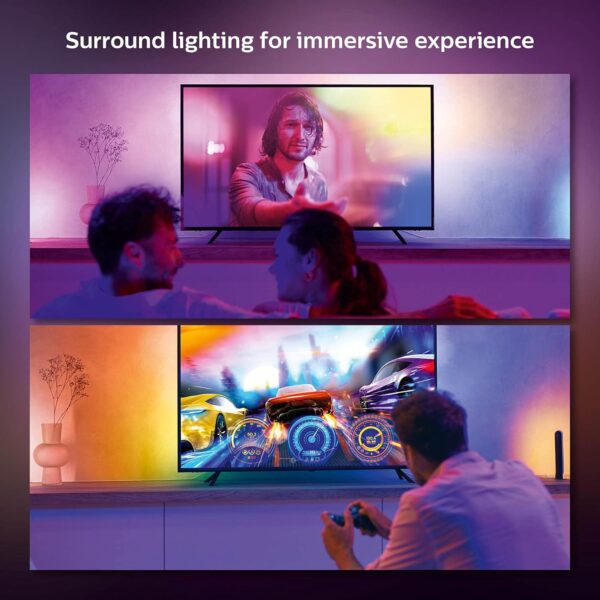 Philips Hue Play Gradient 65" Smart TV Light Strip, Flowing Color-Changing LED Strip Lights, Multicolour TV Backlight Sync with Music and Gaming, Requires Bridge & Sync Box, Control with App and Voice - Image 6