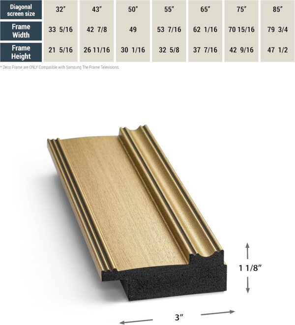 Frame My TV Deco TV Frames - Champagne Smart Frame Compatible ONLY with Samsung The Frame TV and Pro (65 inch, Fits 2021-2025) - Image 7