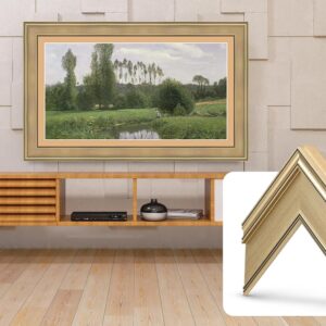 Frame My TV Deco TV Frames - Champagne Smart Frame Compatible ONLY with Samsung The Frame TV and Pro (65 inch, Fits 2021-2025)
