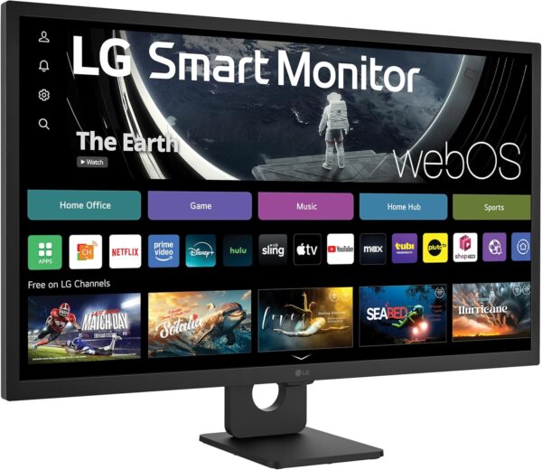LG 32SR50F-B Smart Monitor 32-Inch FHD (1920x1080) IPS Display, webOS 23, HDR 10, x2 Built-in Speakers, AirPlay 2, Screen Share, Bluetooth, ThinQ App, Remote Control, Black - Image 7