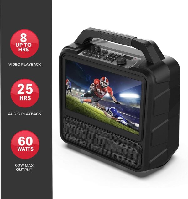 Monster Vision | Portable Entertainment System, 15.6” Full HD Screen, 60W Audio | Up to 25 Hours Playback | Two HDMI Ports for Your Favorite Smart Streaming Device & Gaming Console | Portable TV - Image 6