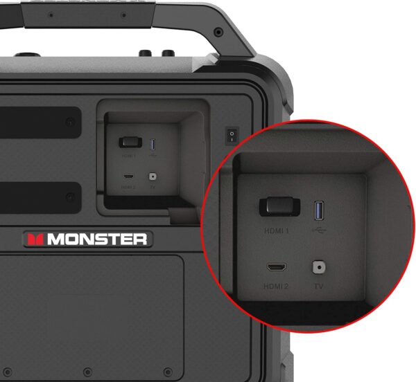 Monster Vision | Portable Entertainment System, 15.6” Full HD Screen, 60W Audio | Up to 25 Hours Playback | Two HDMI Ports for Your Favorite Smart Streaming Device & Gaming Console | Portable TV - Image 4