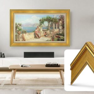 Frame My TV Deco TV Frames – Antique Gold Smart Frame Compatible ONLY with Samsung The Frame TV and Pro (65″, Fits 2021-2025)