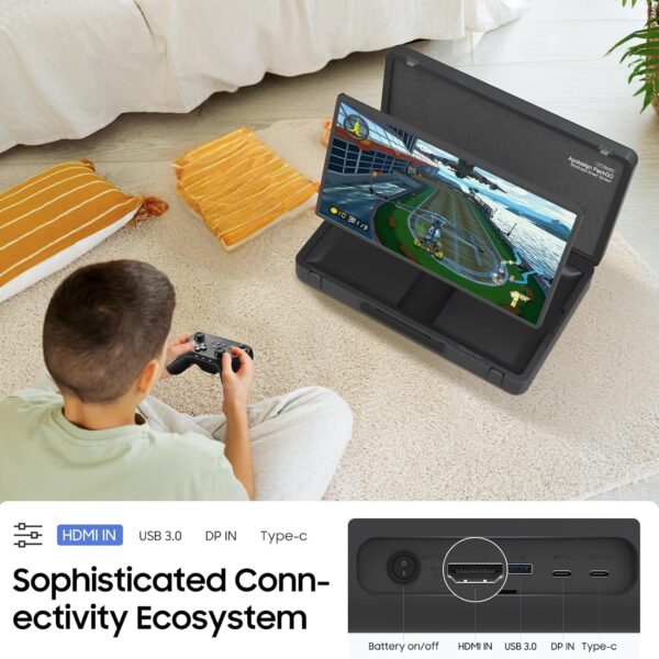 apolosign packgo 27-Inch Portable Entertainment System, Compact Suitcase Design Smart TV, Android OS, Bluetooth 3D Speakers, Built-in Battery 6H, Briefcase Screen Perfect for Travel & Parties (Gray) - Image 5