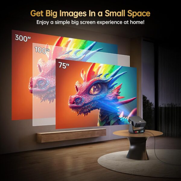 【Buit-in Google TV & Voice Control】Smart Projector with WiFi 6 and Bluetooth, 4K Support Movie Outdoor Projectors Compatible with Netflix/Prime Video/YouTube, Auto Focus Home Proyector 180°Stand - Image 8