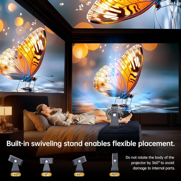 【Buit-in Google TV & Voice Control】Smart Projector with WiFi 6 and Bluetooth, 4K Support Movie Outdoor Projectors Compatible with Netflix/Prime Video/YouTube, Auto Focus Home Proyector 180°Stand - Image 5