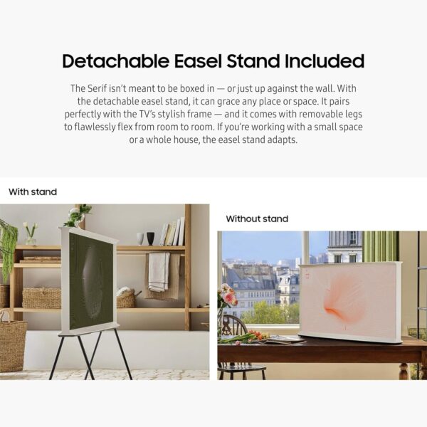Samsung 43-Inch Class QLED 4K The Serif LS01D Series Quantum HDR Smart TV with 360 L-Shape Design, Anti-Reflection Matte Display, Detachable Easel Stand, Alexa Built-in (QN43LS01D, 2024 Model) - Image 5