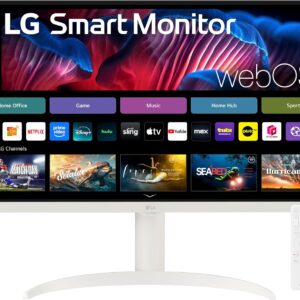LG 27SR75U-W 27 inch 4K UHD (3840×2160) IPS HDR10 USB Type-C 65W PD Smart Monitor webOS 23 AirPlay Screen Share Bluetooth ThinQ App Built-in Speaker HDMI White