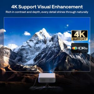 Aurzen EAZZE D1G 4K Supported Google TV Smart Projector with WiFi & Bluetooth, Auto Focus & Keystone, Dolby Audio, Zoom, Movie, Portable Mini Projector for Home & Outdoor Use
